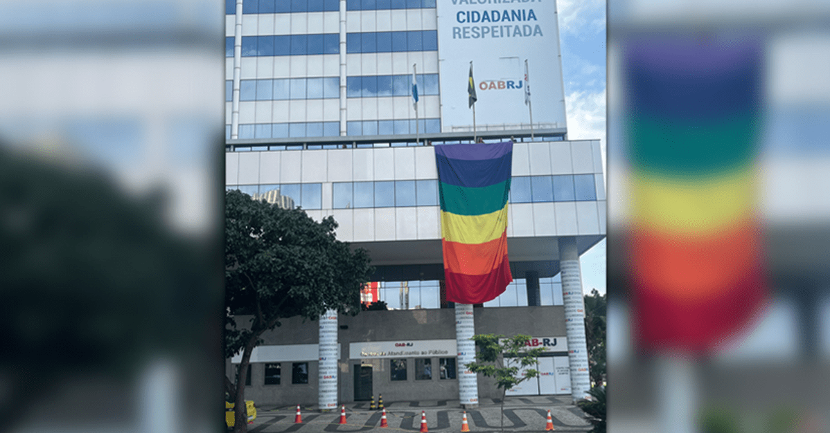 OAB/RJ recebe bandeirão LGBTQIAPN+ no Dia do Orgulho